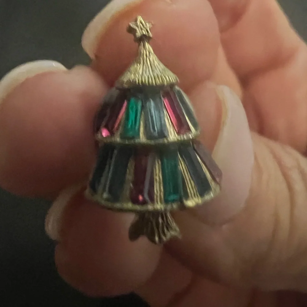 Colorful Christmas Tree Brooch VTG